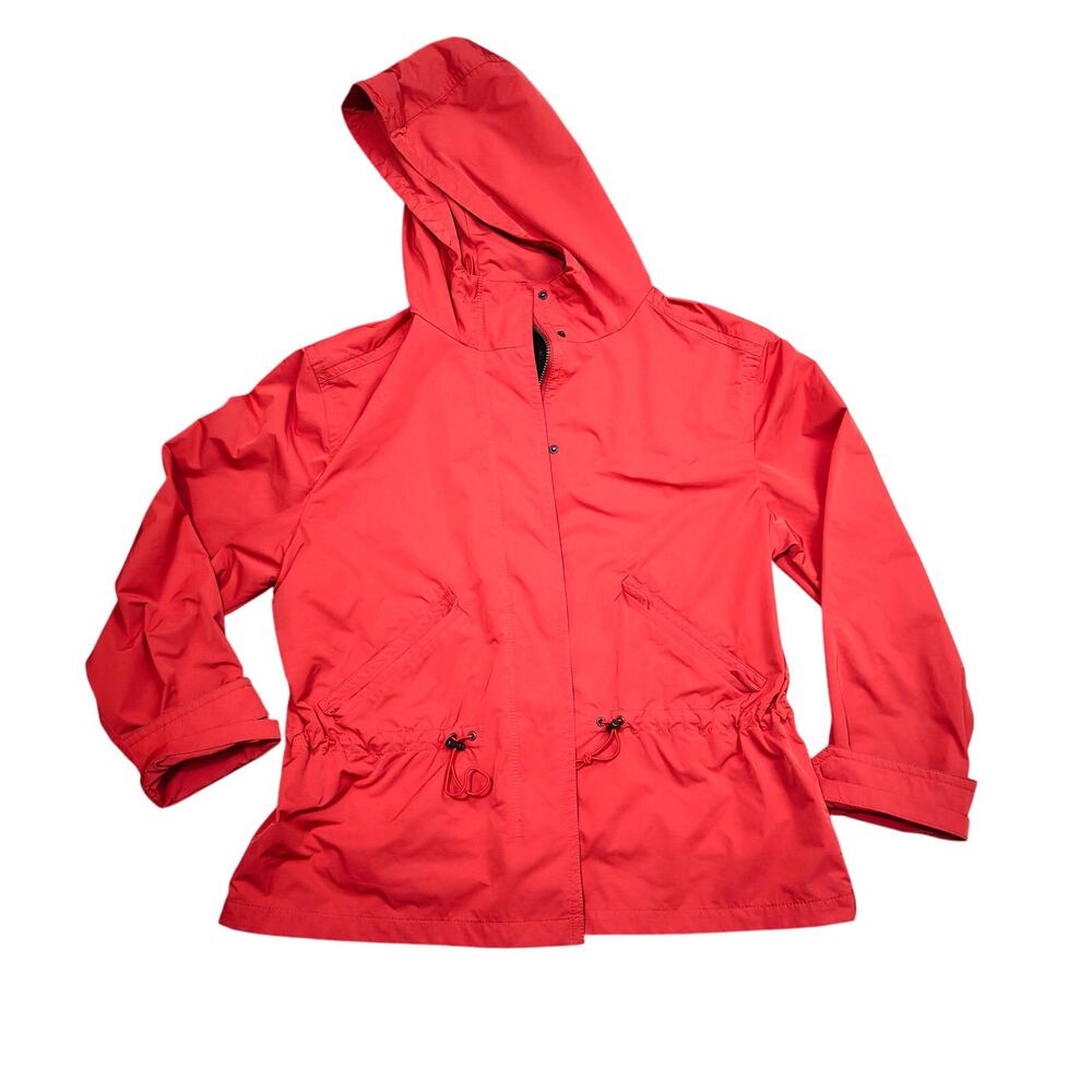 Coach Women’s Rain Jacket Hooded Coat Red Large